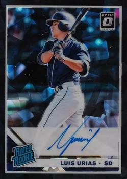 2019 Donruss Optic - Rated Rookies Signatures Cracked Ice Black #RRS-LU Luis Urias Front