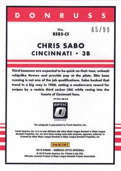 2019 Donruss Optic - Retro 1985 Signatures Holo #RE85-CS Chris Sabo Back