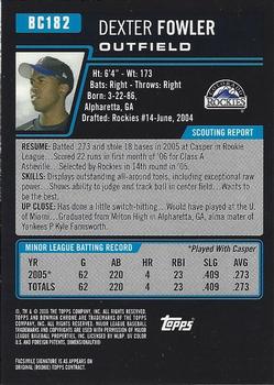 2006 Bowman Chrome - Prospects #BC182 Dexter Fowler Back
