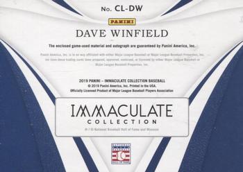 2019 Panini Immaculate Collection - Clutch Red #CL-DW Dave Winfield Back
