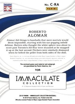 2019 Panini Immaculate Collection - Cowhide #C-RA Roberto Alomar Back