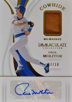 2019 Panini Immaculate Collection - Cowhide #C-PM Paul Molitor Front