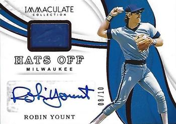2019 Panini Immaculate Collection - Hats Off Red #HO-RY Robin Yount Front