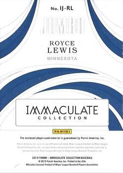 2019 Panini Immaculate Collection - Immaculate Jumbo #IJ-RL Royce Lewis Back