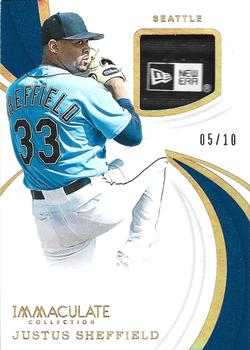 2019 Panini Immaculate Collection - Immaculate Swatches Laundry Tag #IS-JS Justus Sheffield Front