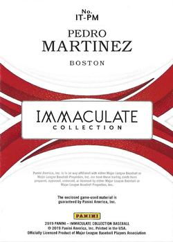 2019 Panini Immaculate Collection - Immaculate Triples #IT-PM Pedro Martinez Back