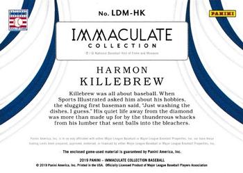 2019 Panini Immaculate Collection - Legends Dual Materials Blue #LDM-HK Harmon Killebrew Back
