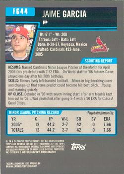 2006 Bowman Draft Picks & Prospects - Chrome Futures Game Prospects #FG44 Jaime Garcia Back