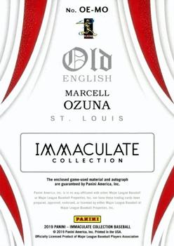 2019 Panini Immaculate Collection - Old English Platinum #OE-MO Marcell Ozuna Back