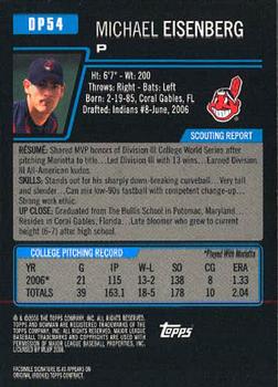 2006 Bowman Draft Picks & Prospects - Draft Picks #DP54 Michael Eisenberg Back
