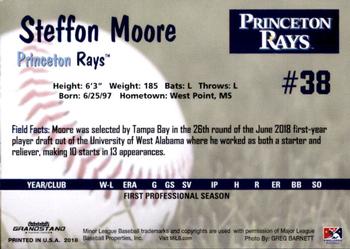 2018 Grandstand Princeton Rays #NNO Steffon Moore Back