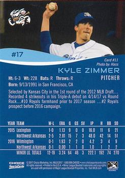 2017 Choice Omaha Storm Chasers #11 Kyle Zimmer Back