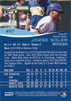 2017 Choice Omaha Storm Chasers #30 Jorge Soler Back