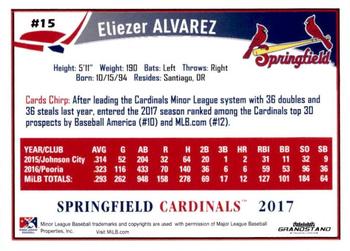 2017 Grandstand Springfield Cardinals #NNO Eliezer Alvarez Back
