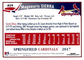 2017 Grandstand Springfield Cardinals #NNO Magneuris Sierra Back
