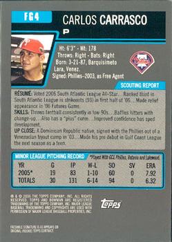 2006 Bowman Draft Picks & Prospects - Futures Game Prospects Gold #FG4 Carlos Carrasco Back