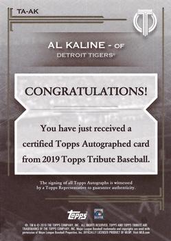 2019 Topps Tribute - Tribute Autographs #TA-AK Al Kaline Back