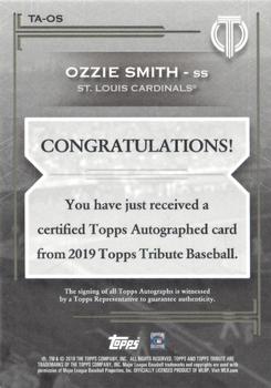 2019 Topps Tribute - Tribute Autographs #TA-OS Ozzie Smith Back