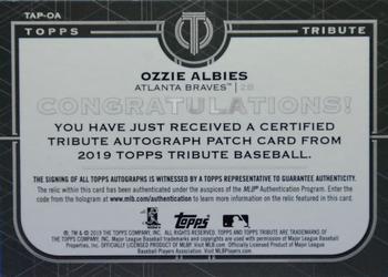 2019 Topps Tribute - Tribute Autograph Patches #TAP-OA Ozzie Albies Back