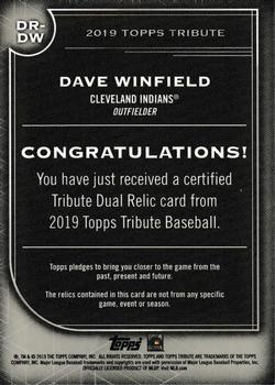 2019 Topps Tribute - Single-Player Dual Relics #DR-DW Dave Winfield Back