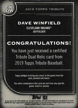 2019 Topps Tribute - Single-Player Dual Relics Purple #DR-DW Dave Winfield Back