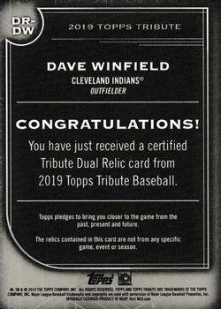 2019 Topps Tribute - Single-Player Dual Relics Red #DR-DW Dave Winfield Back