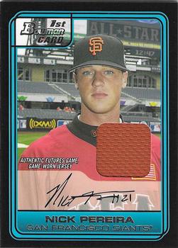 2006 Bowman Draft Picks & Prospects - Futures Game Prospects Relics #FG21 Nick Pereira Front