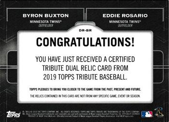 2019 Topps Tribute - Dual Player Relics #DR-BR Eddie Rosario / Byron Buxton Back