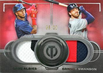 2019 Topps Tribute - Dual Player Relics Red #DR-AS Ozzie Albies / Dansby Swanson Front