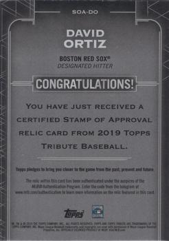 2019 Topps Tribute - Stamp of Approval Authenticated Relics #SOA-DO David Ortiz Back