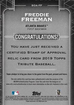 2019 Topps Tribute - Stamp of Approval Authenticated Relics #SOA-FF Freddie Freeman Back