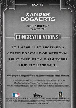 2019 Topps Tribute - Stamp of Approval Authenticated Relics #SOA-XB Xander Bogaerts Back