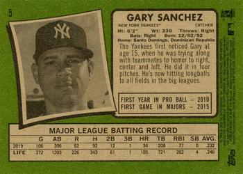 2020 Topps Heritage #5 Gary Sanchez Back
