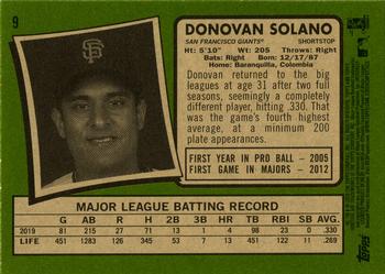 2020 Topps Heritage #9 Donovan Solano Back