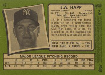 2020 Topps Heritage #47 J.A. Happ Back
