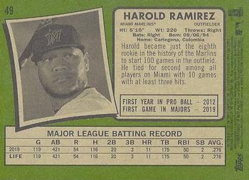 2020 Topps Heritage #49 Harold Ramirez Back