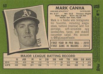 2020 Topps Heritage #60 Mark Canha Back
