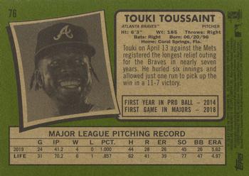 2020 Topps Heritage #76 Touki Toussaint Back