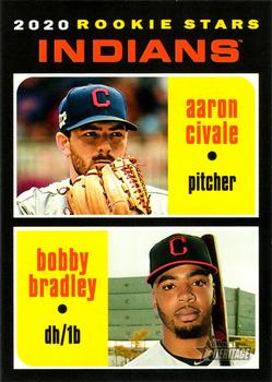 2020 Topps Heritage #83 Indians 2020 Rookie Stars (Aaron Civale / Bobby Bradley) Front