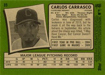 2020 Topps Heritage #89 Carlos Carrasco Back