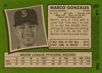2020 Topps Heritage #94 Marco Gonzales Back