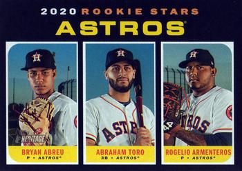 2020 Topps Heritage #102 Astros 2020 Rookie Stars (Bryan Abreu / Abraham Toro / Rogelio Armenteros) Front