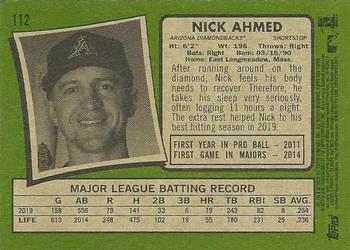 2020 Topps Heritage #112 Nick Ahmed Back