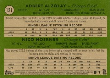 2020 Topps Heritage #121 Cubs 2020 Rookie Stars (Adbert Alzolay / Nico Hoerner) Back
