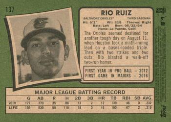 2020 Topps Heritage #137 Rio Ruiz Back