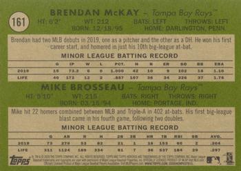 2020 Topps Heritage #161 Rays 2020 Rookie Stars (Brendan McKay / Mike Brosseau) Back