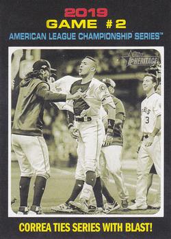 2020 Topps Heritage #196 2019 Game #2 American League Championship Series: Correa Ties Series With Blast! Front