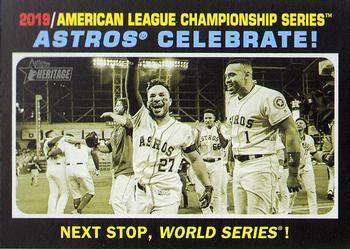 2020 Topps Heritage #201 2019 American League Championship Series: Astros Celebrate! Next Stop, World Series! Front