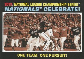 2020 Topps Heritage #206 2019 National League Championship Series: Nationals Celebrate! One Team, One Pursuit! Front
