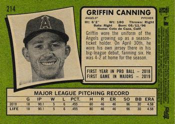 2020 Topps Heritage #214 Griffin Canning Back
